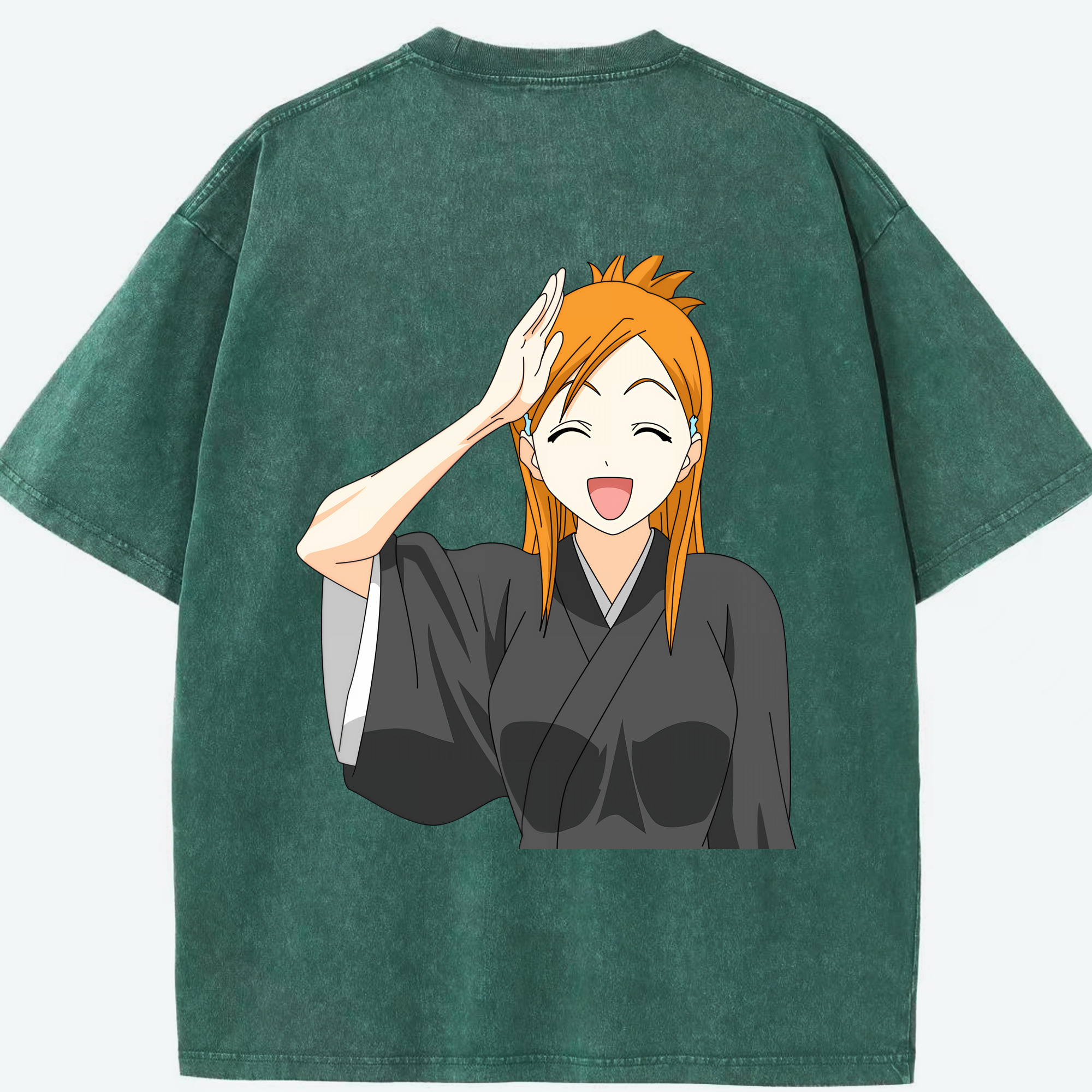 （画像用） ブリーチ 井上織姫（いのうえおりひめ） BLEACH Inoue Orihime 綿100% ヴィンテージ風 半袖Tシャツ（背面プリント）